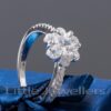 sterling silver flower engagement ring