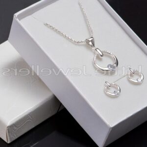 silver necklace set