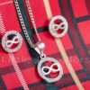 Silver Infinity Necklace and earring Set