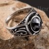 Oxidized Silver Male Ring