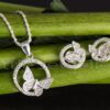 Sterling silver butterfly necklace set