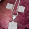 This sterling silver jewelry set is a simple and elegant piece that is ideal for special occasions.