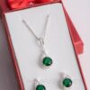 Cz emerald Jewelry set steals hearts