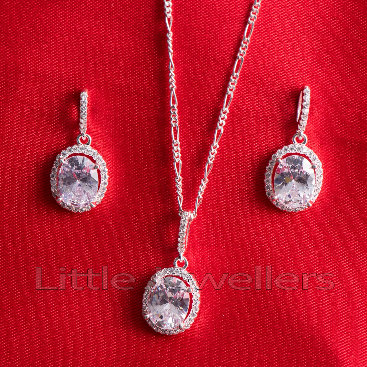 A simple & versatile cz drop necklace set that adds elegance to any look