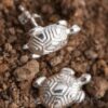 A lovely pair of sterling silver turtle shaped earrings