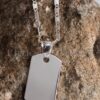 Silver Dog Tag Pendant Necklace For Him