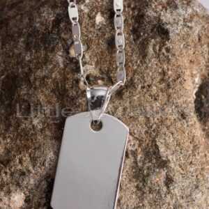 Silver Dog Tag Pendant Necklace For Him