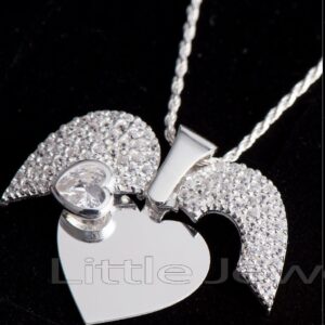 Our stunning zirconia encrusted open heart pendant necklace makes the perfect gift