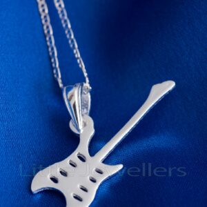 Silver Guitar Pendant Necklace