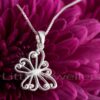 This finely crafted butterfly pendant hangs on a thin sterling silver box chain and is a lovely addition to any outfit.