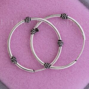 Balinese Handmade Silver loop earrings