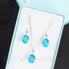 This oceanic blue necklace & earring set is the perfect combination of styles