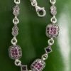 sterling silver marcasite and ruby bracelet