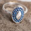 silver cz sapphire casual ring