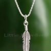 A beautifully crafted sterling silver feather pendant necklace