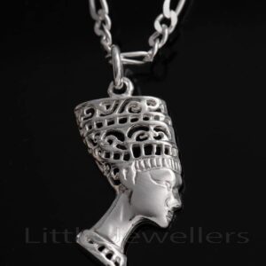 Silver Nefertiti Jewelry: Egyptian Queen Necklace