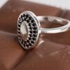 Onyx black micro Cubic Zirconia friendship ring