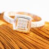 classic square shaped engagement ring