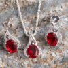 Red Ruby Stone Necklace Set