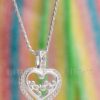 A sparkling sterling silver heart shaped cubic zirconia pendant necklace for women.