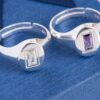 sterling silver adjustable couple rings.