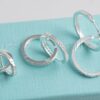 An adorable pair of sterling silver hoop earrings