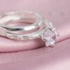 Elegant and romantic pair of matching wedding rings