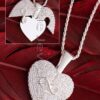 This stunning sterling silver heart necklace can be personalized on the inside with a message