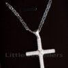 A sterling silver cross pendant necklace enhanced with sparkling micro stones to create a classic and refined look.