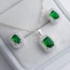 This gorgeous emerald cut necklace set will make you want to show off your jewelry collection