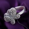 This marcasite sterling silver butterfly ring represents new beginning