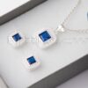 Discover elegance and luxury with our sapphire necklace. Featuring micro stones on a silver frame