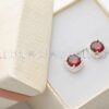 Red Stud Earrings in 925 Silver