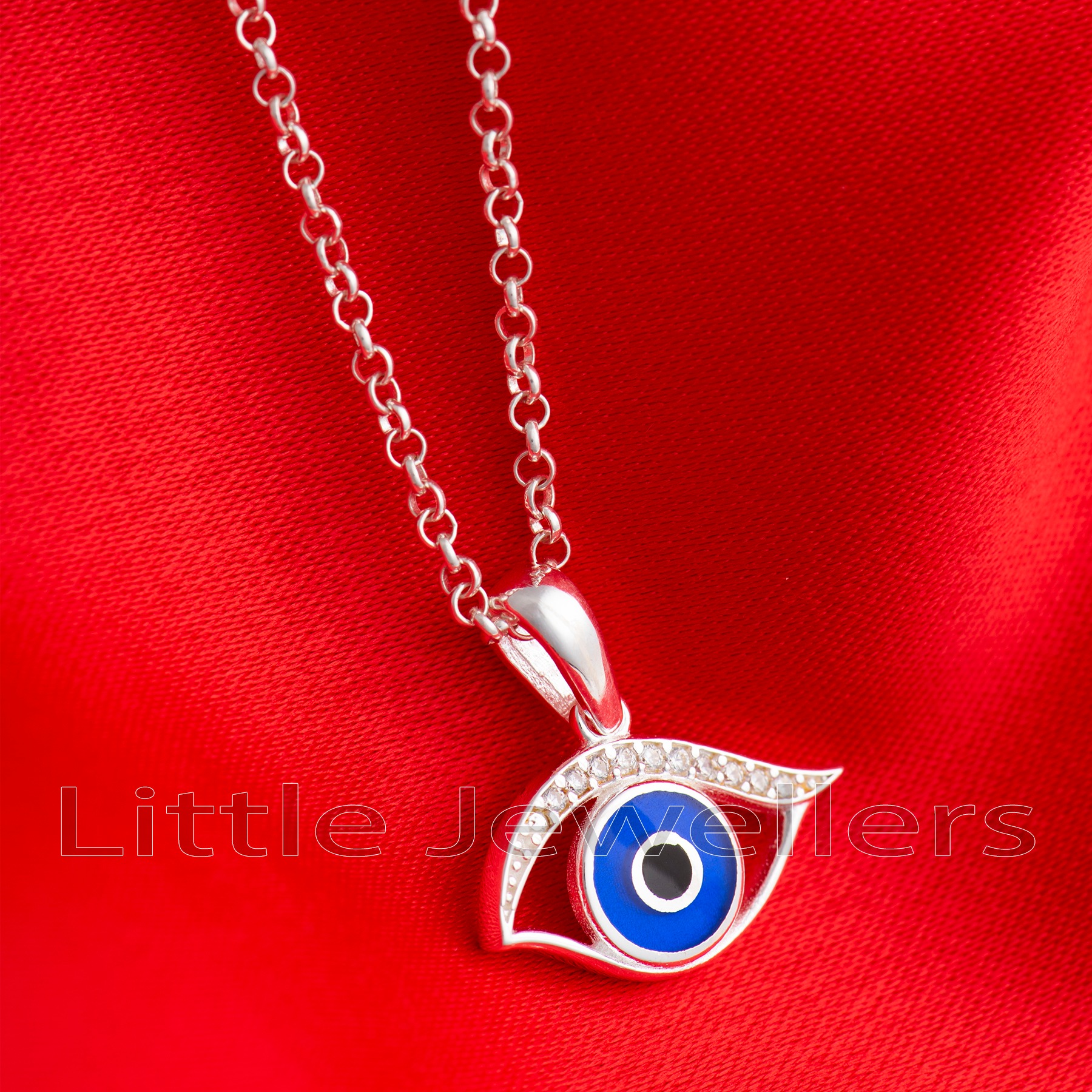 Show off your style with our chic and modern evil eye necklace