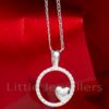 Show your love with this stunning necklace featuring a delicate circular pendant and sparkling white zirconia gems. A beautiful and timeless way to keep your special someone close to your heart.