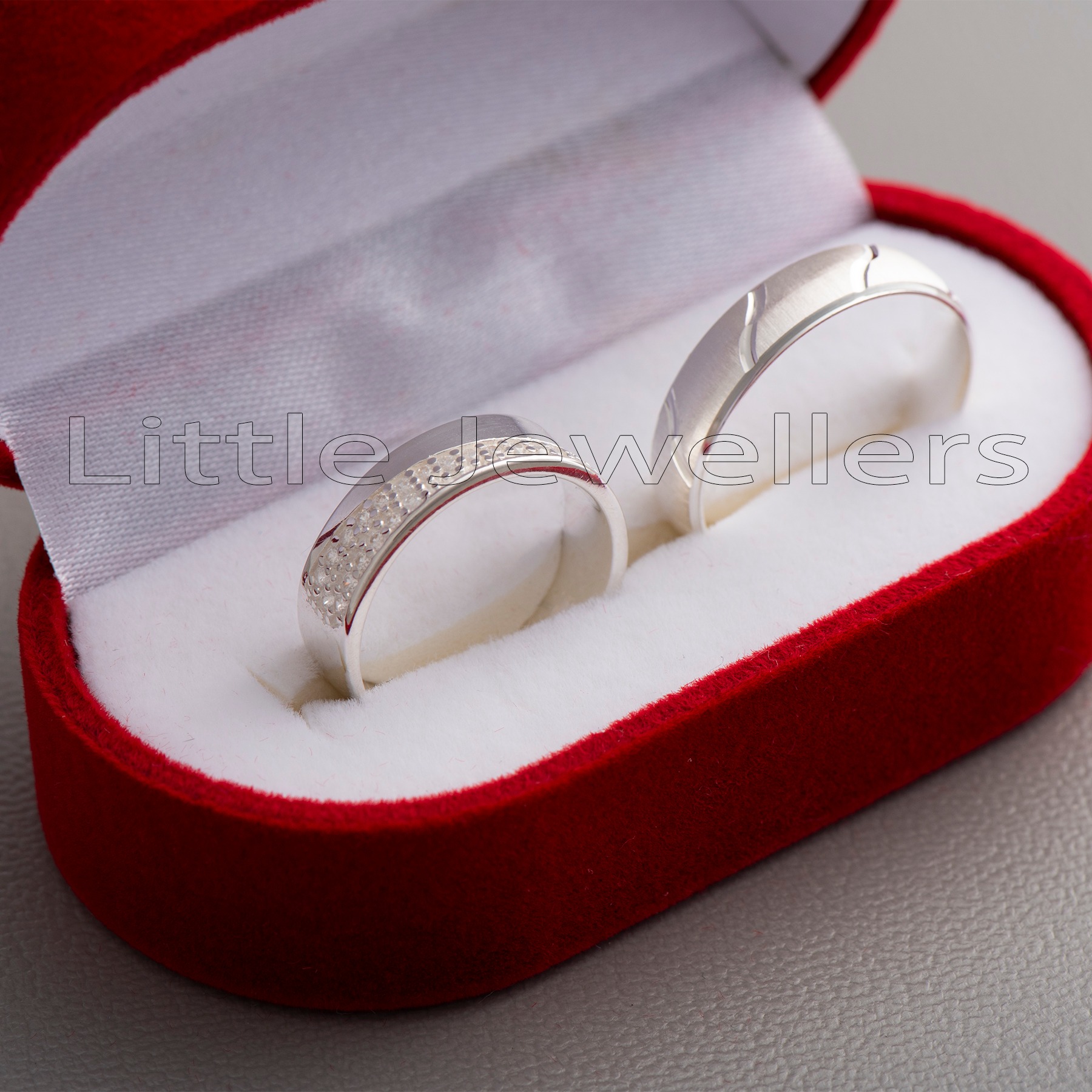 Engravable Silver Wedding Rings