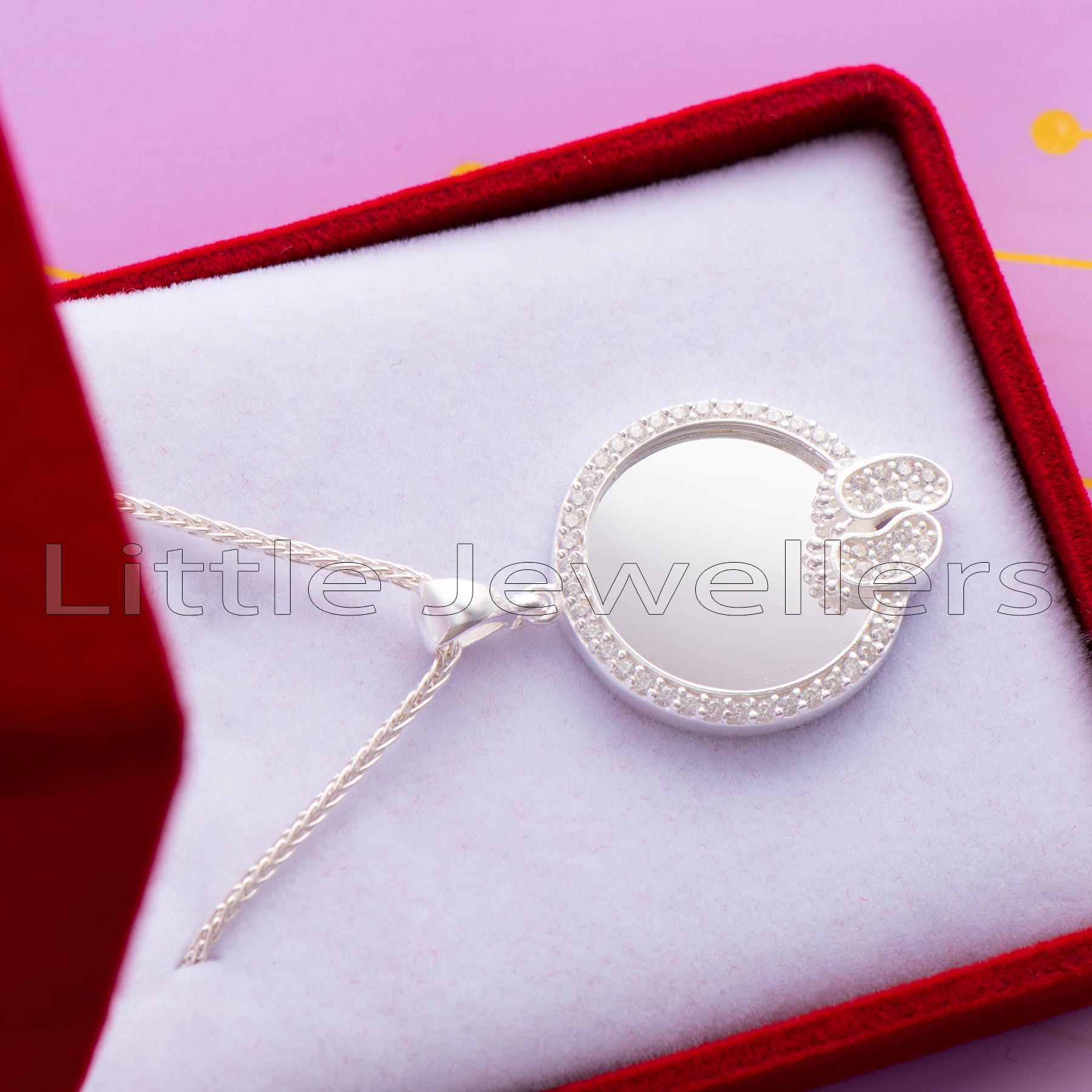 Silver Necklace for Mom: Baby Feet & Engraving