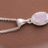 Show yourself some love with this beautiful Sterling Silver Necklace. Featuring a soft pink pendant and strong net chain