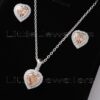 Show your wife your love with this stunning champagne heart shaped silver jewelry gift set. Perfect for anniversary gifts