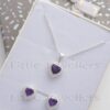 Show your love this season with a beautiful silver heart-shaped jewelry set with an amethyst stone. Get the perfect gift delivered in Nairobi