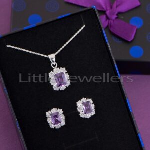 This amethyst necklace set makes a standout addition to your collection