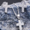 Sterling Silver Cross Necklace Set