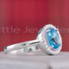 Aquamarine Blue Silver Ring.