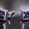 Amethyst Pure Silver Studs Earring