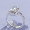 Silver Square Shaped Engagement ring