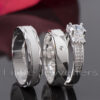 Sparkle and shine with this set of wedding rings for him & her