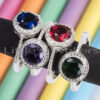 Silver birthstone rings