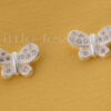 Sterling Silver Cz Butterfly Studs Earrings