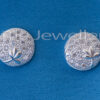 Sterling Silver Round Flower stud Earring