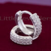 Silver Cz Clear Loop Earrings